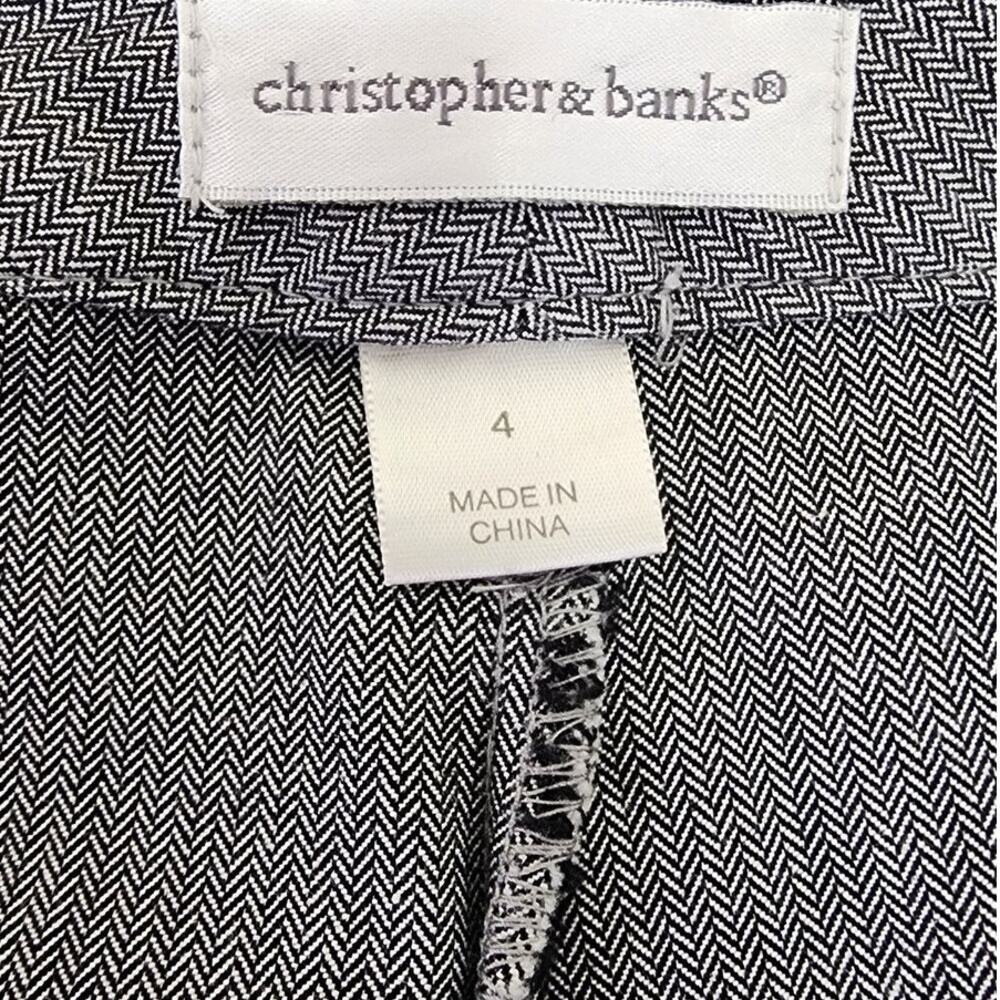 Christopher & Banks Vintage Gray and Black Herringbone Dress Pants Women's Sz 4 - Picture 6 of 10